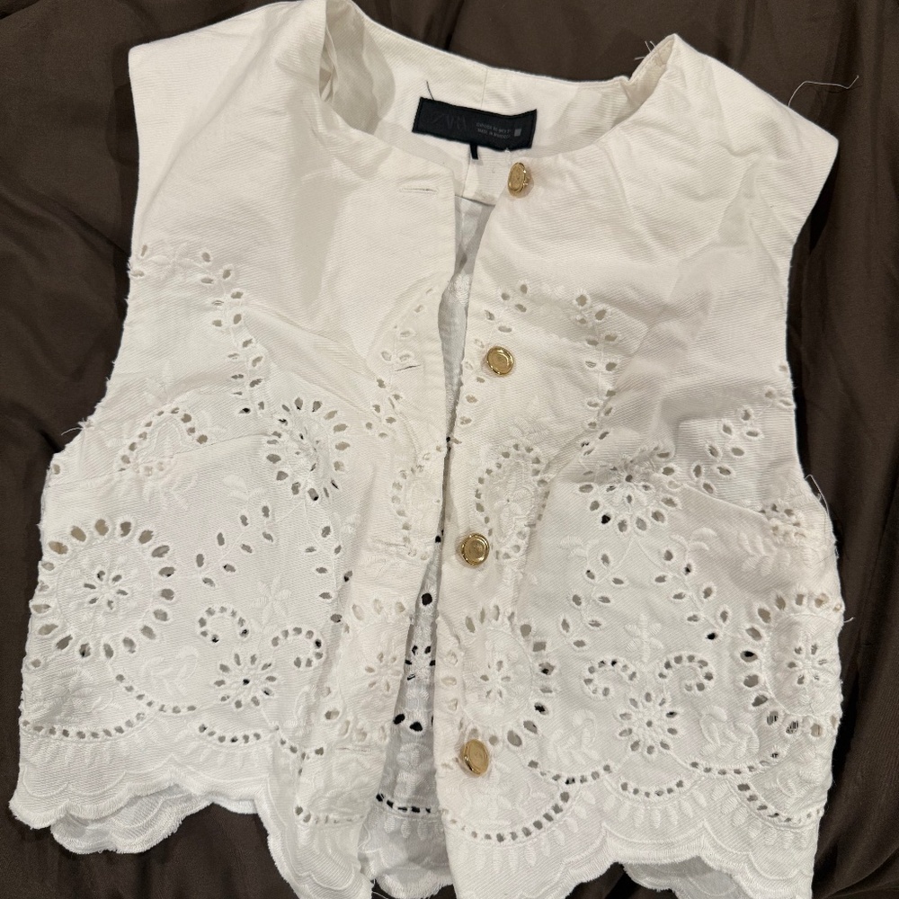 Zara white vest